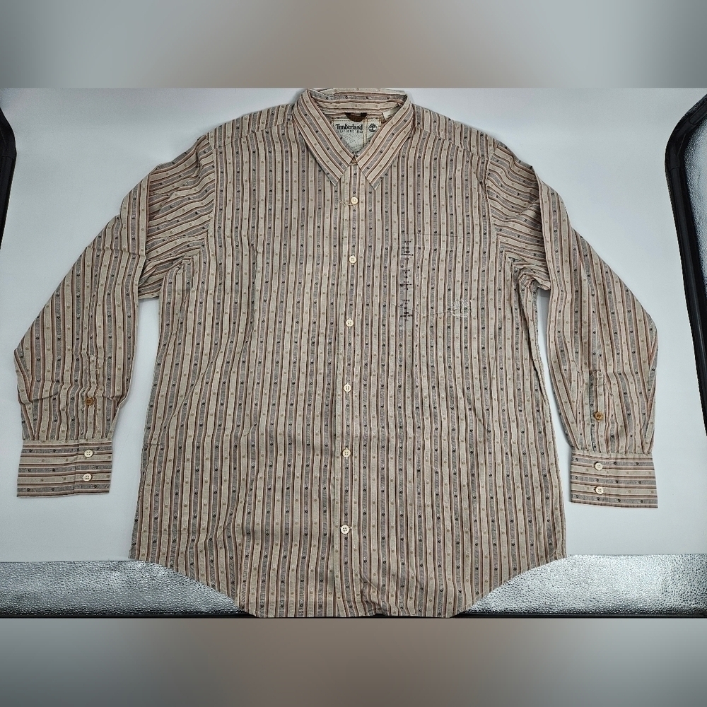 NWT Timberland RELAXED FIT sz XXL FALL COLORS Button Down Dress Casual SHIRT